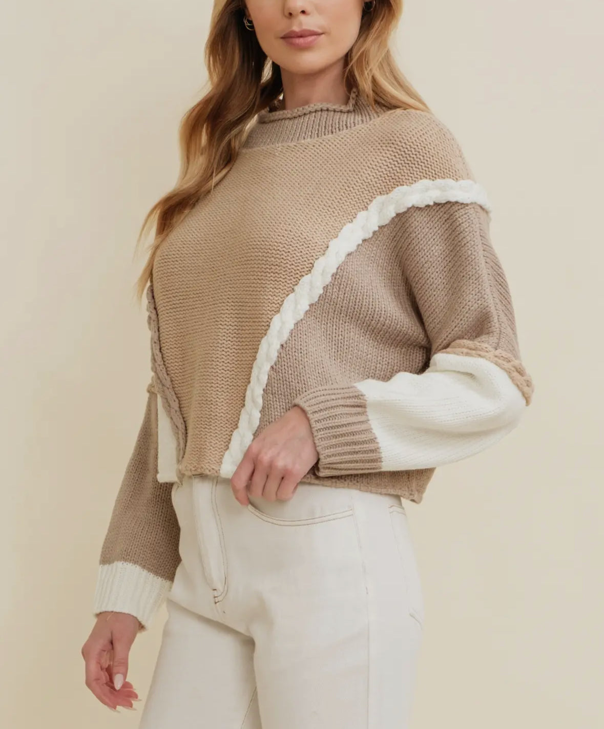 Eleanor Two Tone Crop Sweater