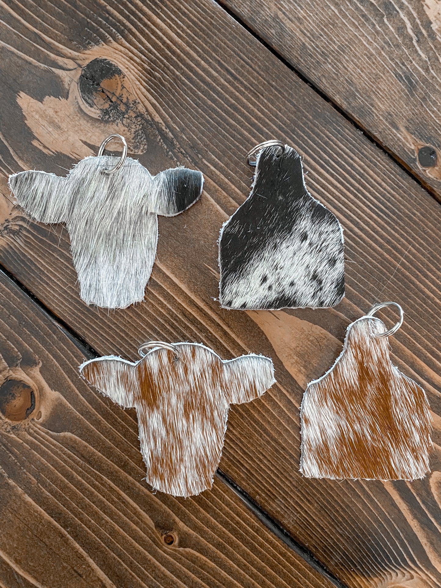 Cowhide Keychain Charms